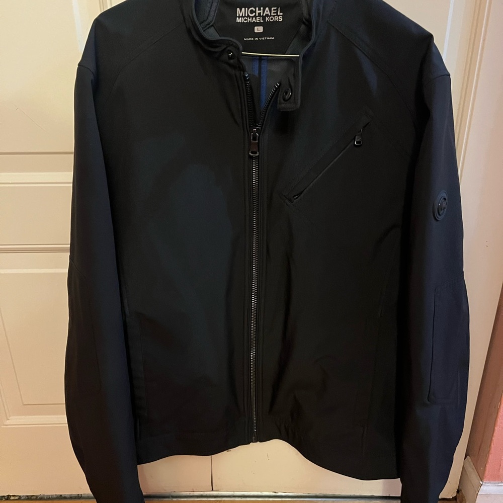 MICHAEL Michael Kors Men’s Black Zip-Up Bomber Jacket